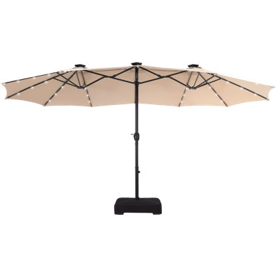 Tamija 181.1" x 108" Rectangular Lighted Market Umbrella With Base