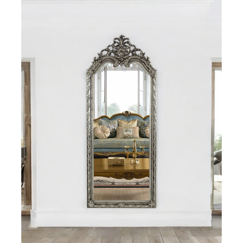 Solid Wood Flat Mirror, 81.9" x 33.5", Silver
