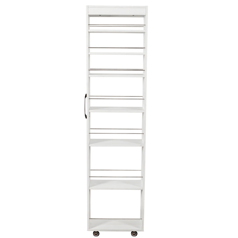 Étagère ouverte 7 côtés à 7 niveaux avec rangement coulissant et multi-fonctions pour la cuisine, le salon et les espaces étroits