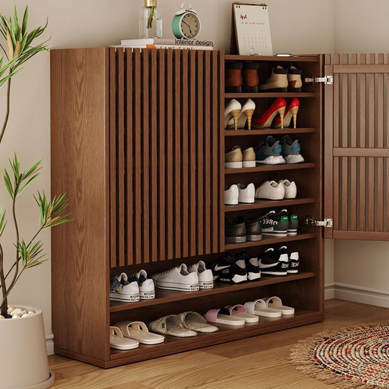 Italian style minimalist home shoe cabinet, 45.28" H x 31.5" W x 13.78" D