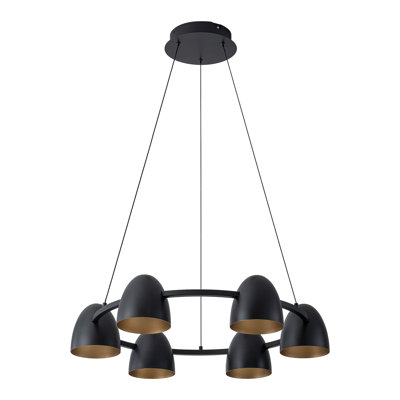 Yarrow 26-in Black Dimmable LED Chandelier