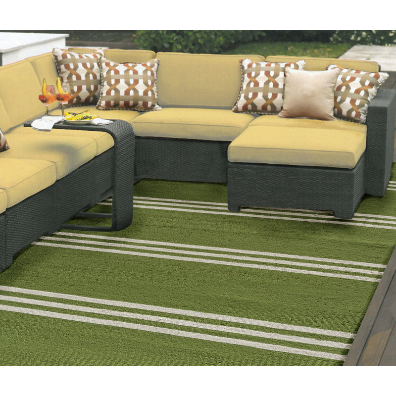 Amsterdam Hand-Woven Lime Tapis, 3'9" x 5'9"