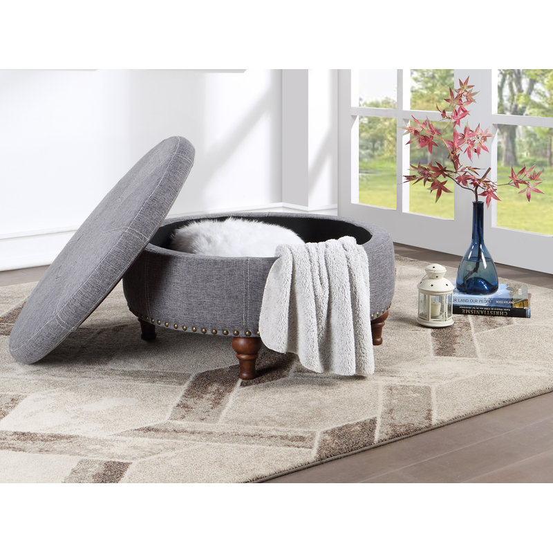 Breonte 32 po de largeur ronde, Mélange de polyester gris / brun