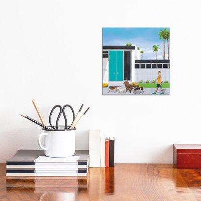 Dog Walker 1 Piece Wrapped Canvas Painting