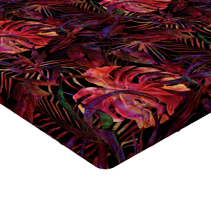 Drap-housse Ambesonne, Drap-housse très grand californien, Indigo, corail foncé, rosé / floral