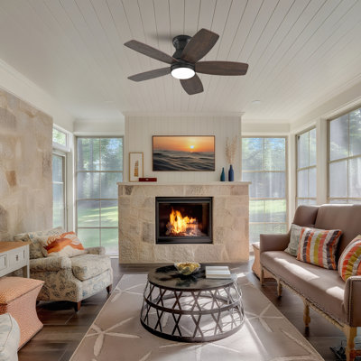 42" Modern Smart Dimmable Ceiling Fan with 3CCT LED Light,Remote Control,6-Speed Reversible DC Motor,Soild Wood Blades,Timer,5"/10"Downrods