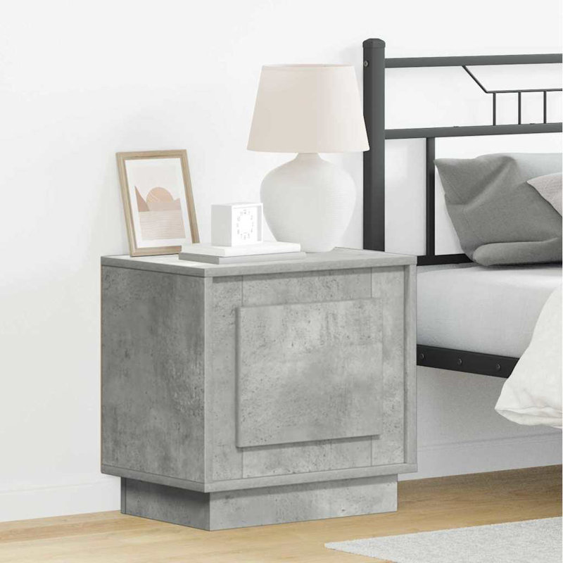 Bedside Cabinet With 2 Pcs 44 X 34.5 X 45 Cm, Concrete Grey