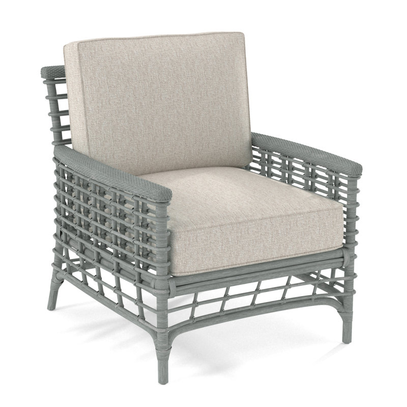 Fauteuil de Luca, À gros carreaux bleus; 0120-61, Océan