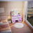 43.2" Vanity Desk with LED Mirror and Lights, Glass Top Vanity with RGB Glass Light Cabinets, Dressing Table with 3 Drawers ,Storage Shelves and Stool for Bedroom, White-1856924284