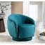 Fauteuil demi-tonneau en velours pivotant à 360 degrés avec motif plissé-132802840