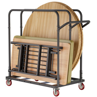 Heavy-Duty Folding Table Dolly Cart with 660LBS storage, Adjustable Universal Moving Hand Truck for Round and Square Tables, Commercial Stockroom Utility