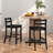Wooden Bar Stools Set of 2 with Ergonomic Backrest and Footrest-865968864