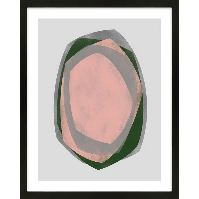 Geode 5 Painting by Jacques Pilon, Black Framed, 25" H x 20" W