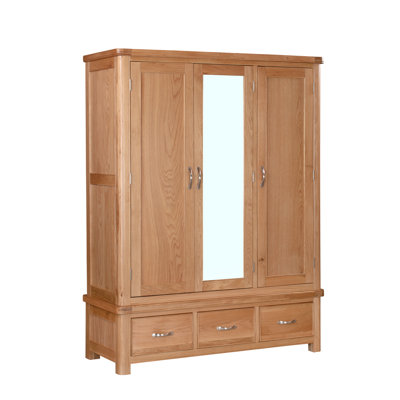Comfrey 3 Door Solid + Manufactured Wood Wardrobe