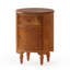 Table de bout en bois massif, table d'appoint ronde de 17,71 po, aucun assemblage requis
