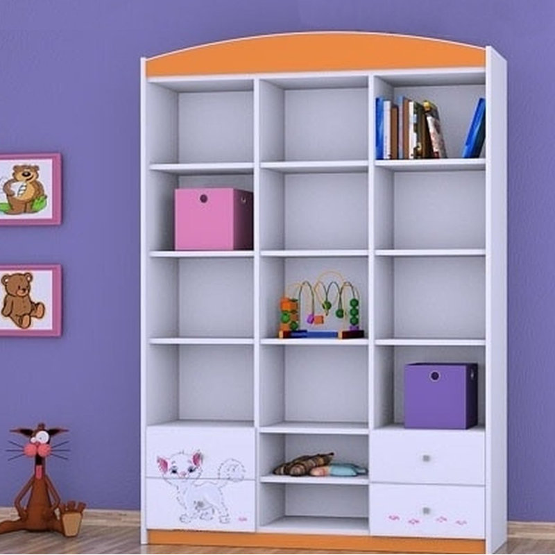 Finley 183cm H X 132cm W Animals Kids Cube, Orange