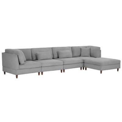 Michelyn 120.5"W 5 - Piece Corduroy Modular Sectional Sofa with Ottoman