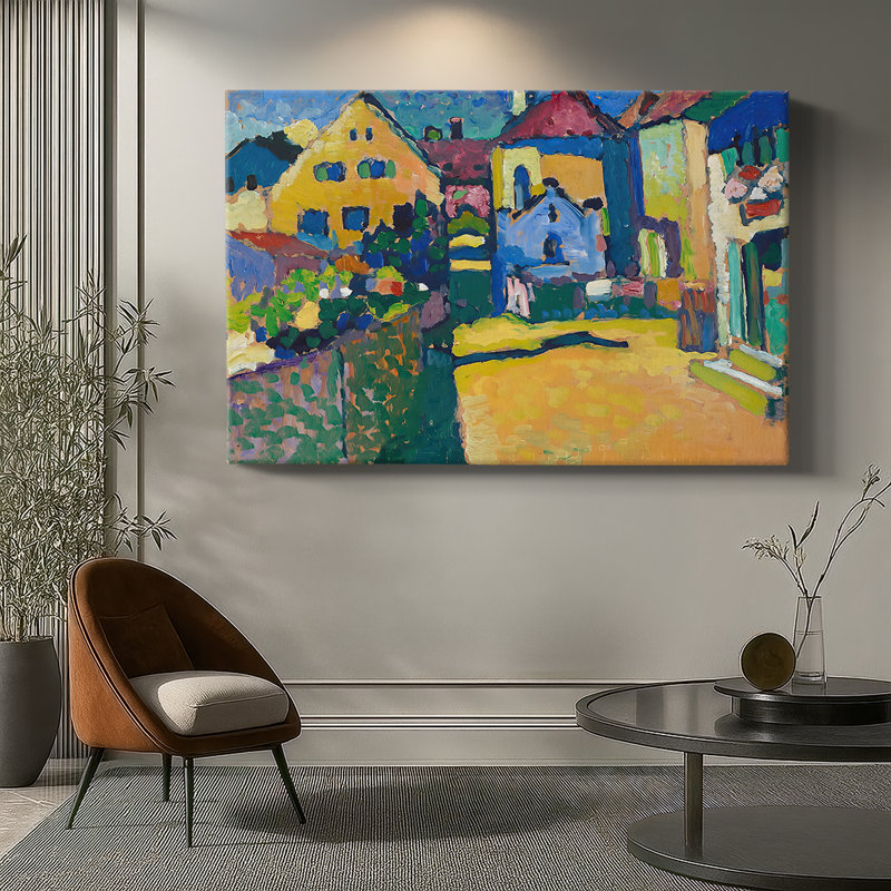 Murnau, maisons dans l'Obigore - Wassily Kandinsky - Toile tendue avec châssis - 1908, 40 x 60