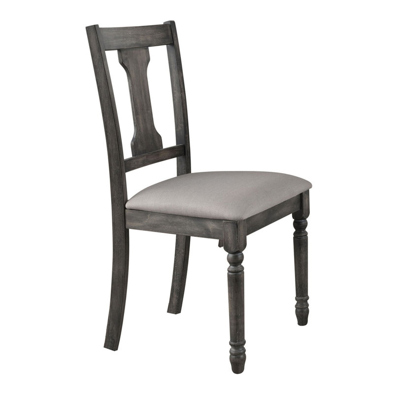 Ensemble de 2 chaises de salle à manger à dossier ouvert brun clair et gris vieilli | Idée de cadeau