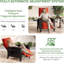 Fauteuil inclinable d'extérieur en osier avec dossier réglable, repose-pieds et table, brun / rouge-1212357375-1212357344