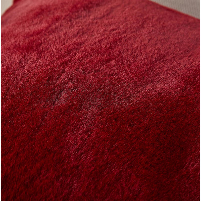 Luxury Chinchilla Faux Fur Pillow, Red