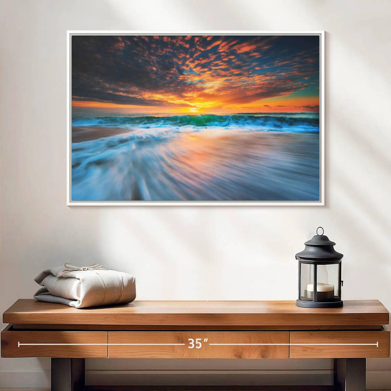 Cloudscape sur Malwae, Cadre flottant blanc, 25 po x 17 po