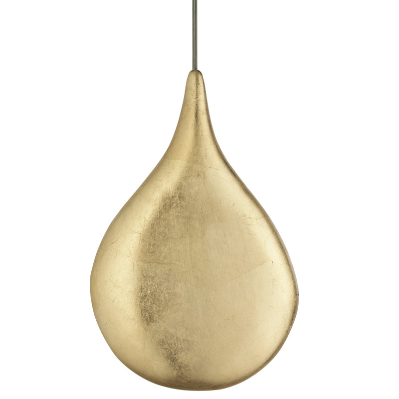 Nove Ceramica 1-Light Pendant, 12.5" H x 8" W x 1.75" D, Gold