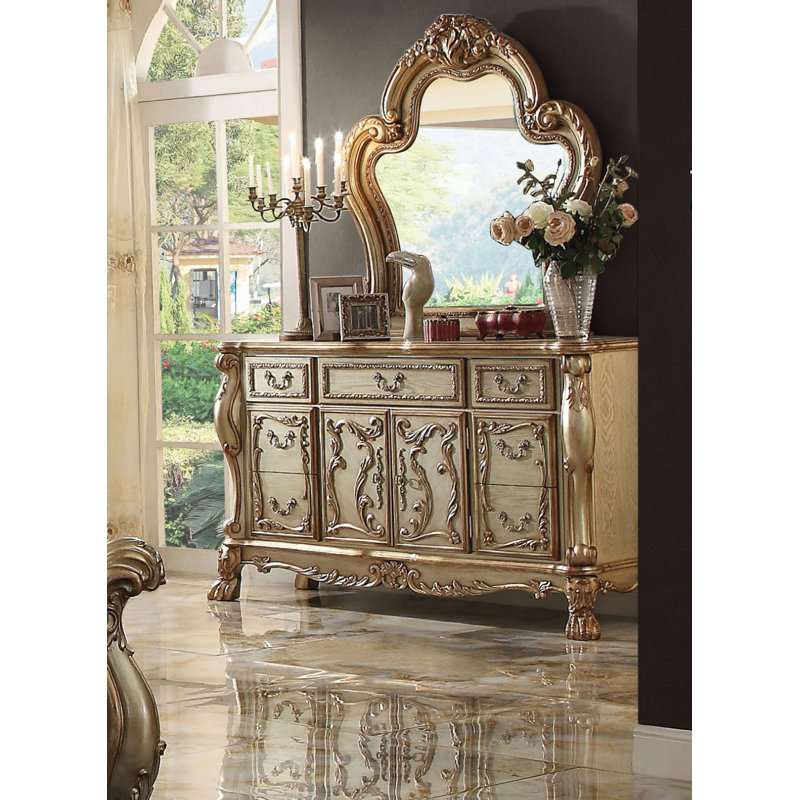 Lissandra 37.63'' W 7 - Drawer Dresser, Gold Patina