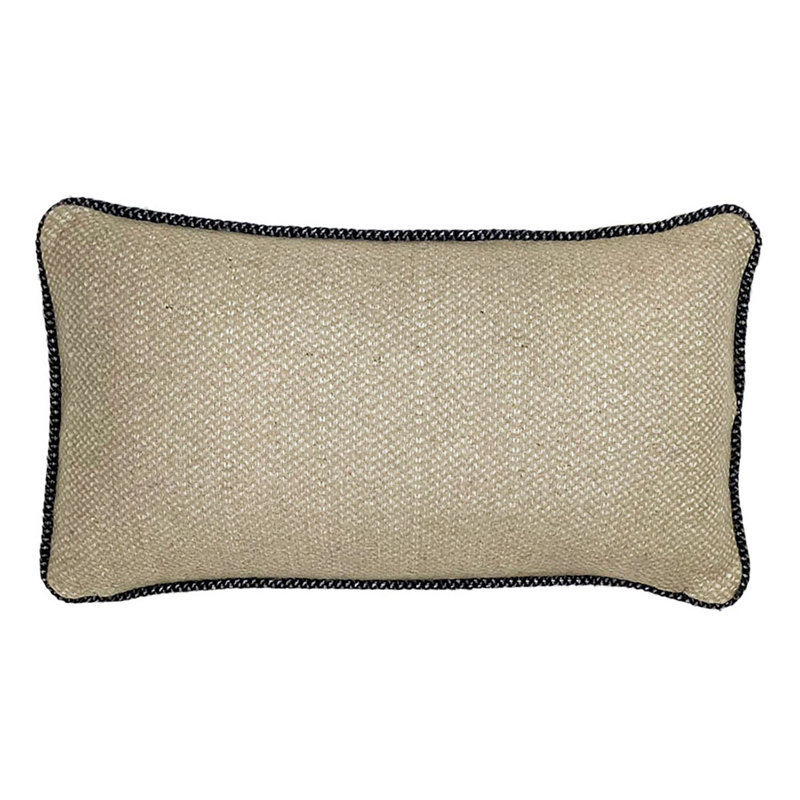  Wool Blend Throw Rectangular Pillow Cover & Insert, Beige