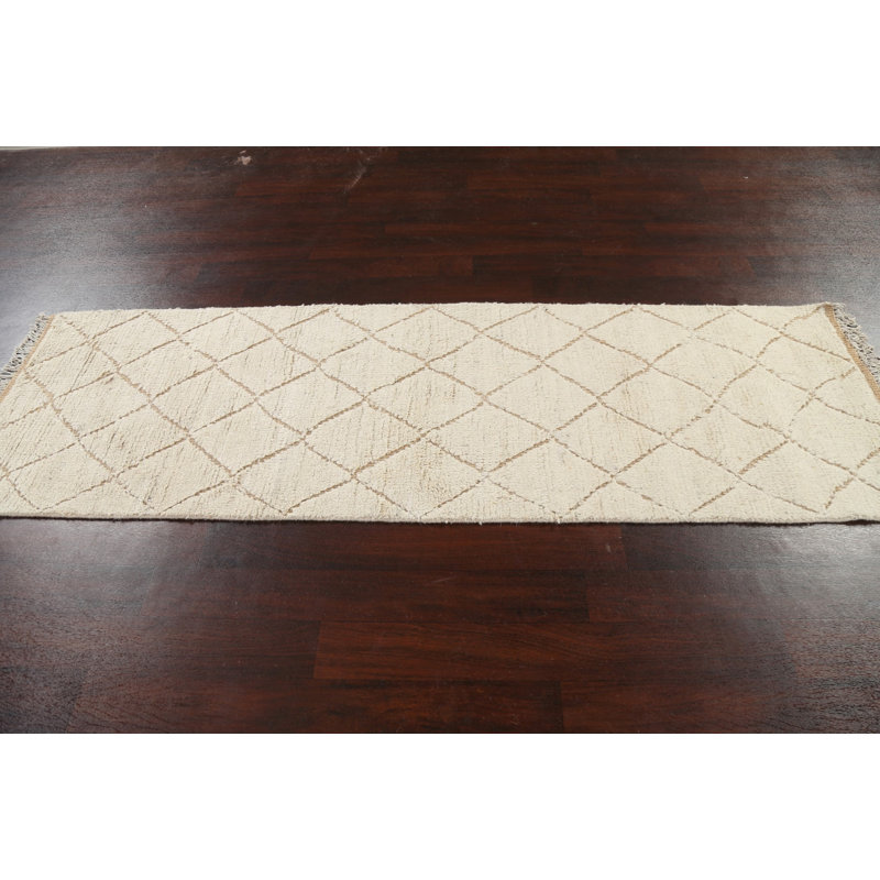 Tapis marocain Trellis noué à la main 3 x 9