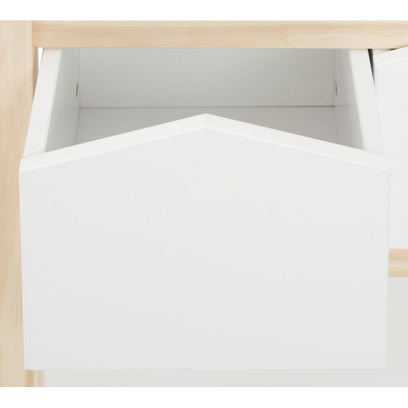 Fauina 139cm H x 59.5cm W Solid Wood Standard Bookcase, White/Natural