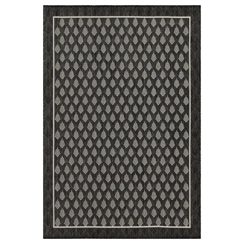 7 Ft. 10 In. X 3 Area Rug, Sunshine Collection, Anthracite - Stain , Polypropylene For Indoor & Outdoor Sunshine, Deck Living Room,