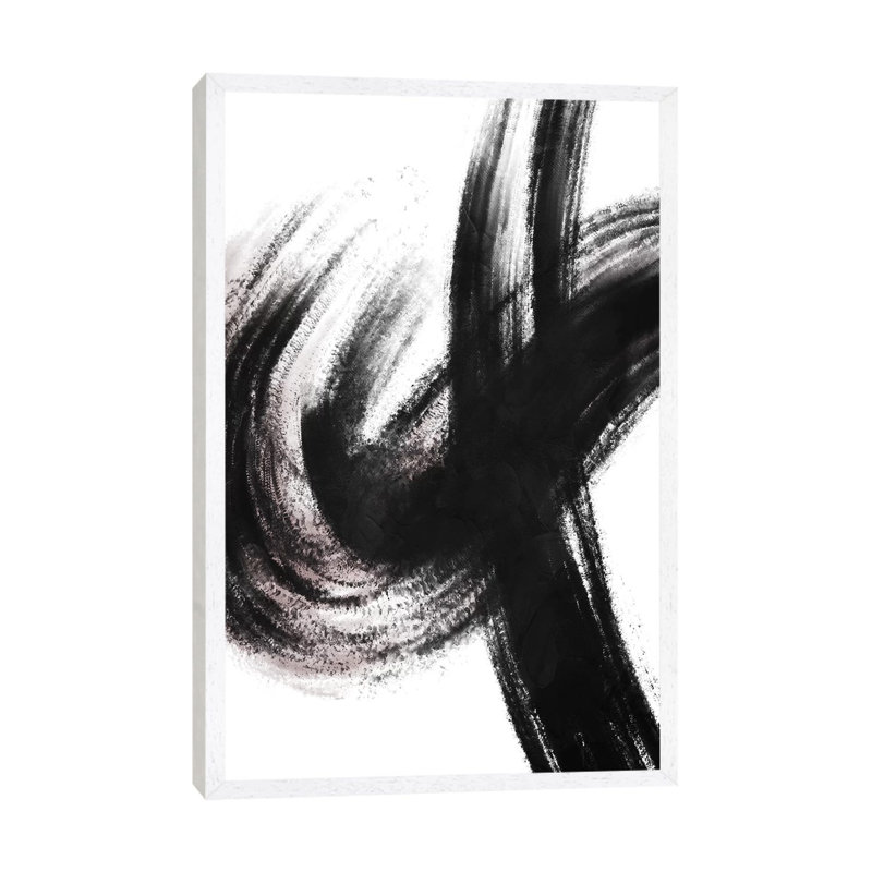 Strokes II by On Rei - Painting on Canvas, White Framed, 66.04cm H x 45.72cm W x 3.81cm D