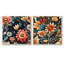 Fleuristes - Ensemble de 2 collages floraux carrés-101844170-101844174