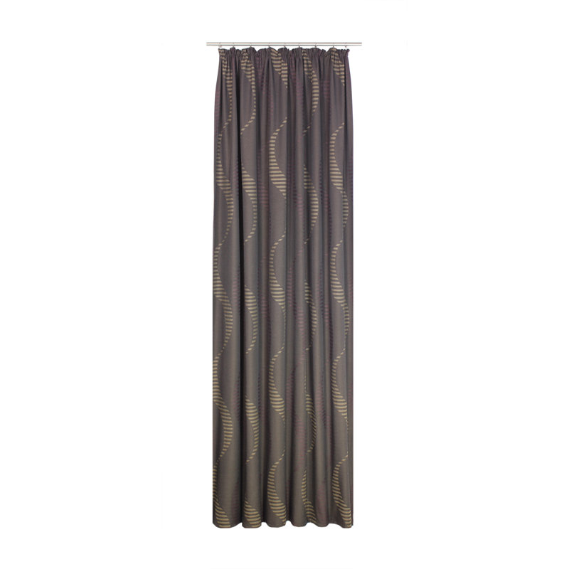 Pearson Pencil Pleat, Single Curtain, opaque, Brown, 132cm Width x 255cm Drop