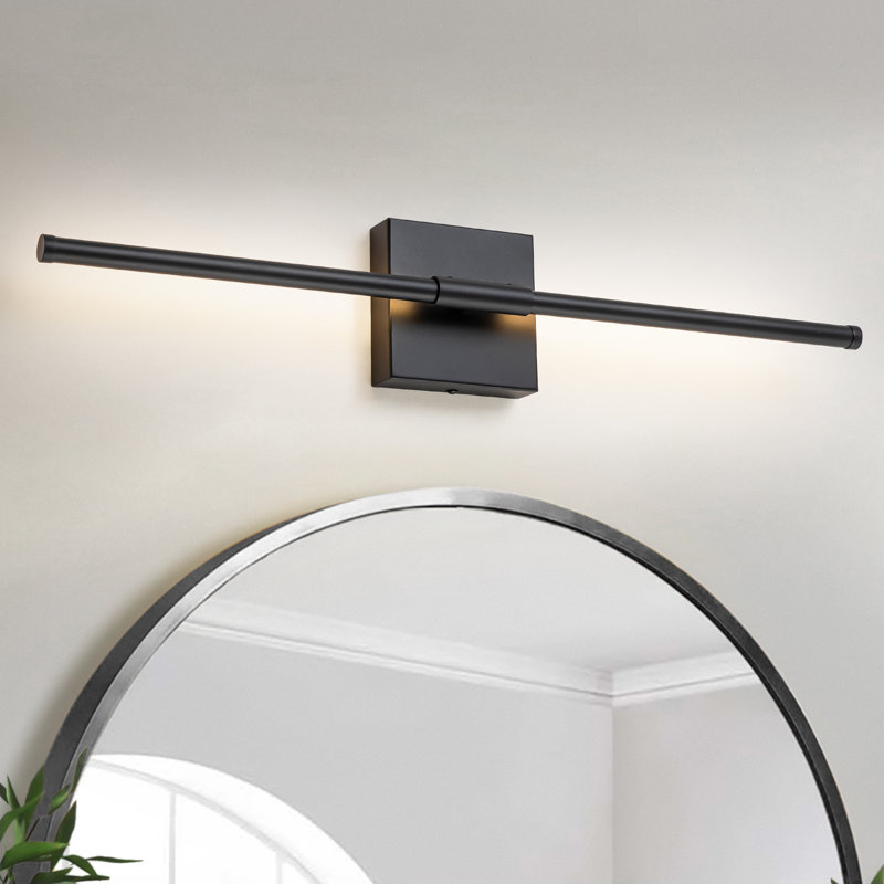 Applique murale à bras câblé Brylea, Noir mat, 23.62" H X 4.33" W X 2.36" D