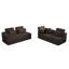 Canapé d'angle modulaire en forme de L, canapé d'angle compressible de style minimaliste moderne en velours côtelé, se déplie en lit, chambre à coucher, canapé compressible confortable, design peu encombrant (brun)-1011799922-1011799924