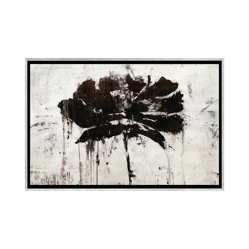 Reproduction d’art, "Black Rain" par Julian Spencer, H 32 po x l 48 po x P 1,5 po, Toile avec cadre argenté, Pas de tapis