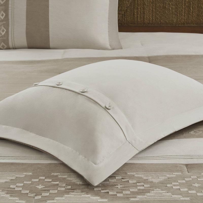 Ensemble de literie contemporain chic, édredon en polyester taupe, style urbain toutes saisons