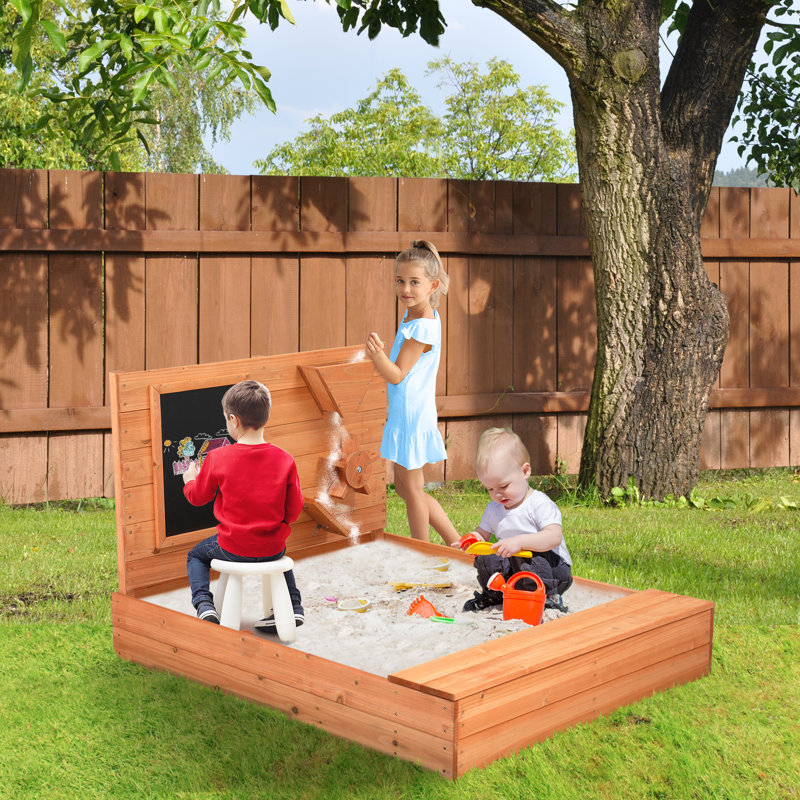 Winado 47.2'' x 39.4'' Solid Wood Rectangle Sandbox