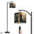 Arc Floor Lamp with Adjustable Lampshade Golden Hour Cats Hidden Blooming Cotton Meadow Standing Lamp 3 Color Temperatures Dimmable Tall Pole Lamp with Foot Switch for Bedroom