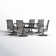 Alyah 6 - Person Metal Patio Dining Set with Rectangular Table