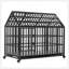 Durable Heavy Duty Metal Dog Crate With Lockable Wheels For Large Dogs, Multi-Layer Rust-Resistant Finish
