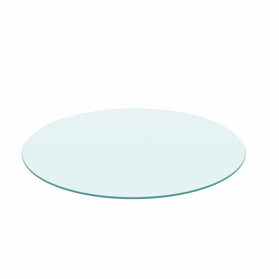 36" Round Clear Tempered Glass Table Top – 1/4" Thick with Beveled Polished Edge
