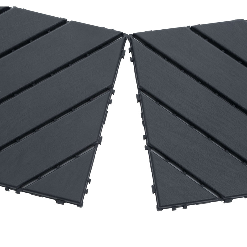 Carreau de terrasse emboîtable en plastique 12 po x l 12 po (ensemble de 44), Gris