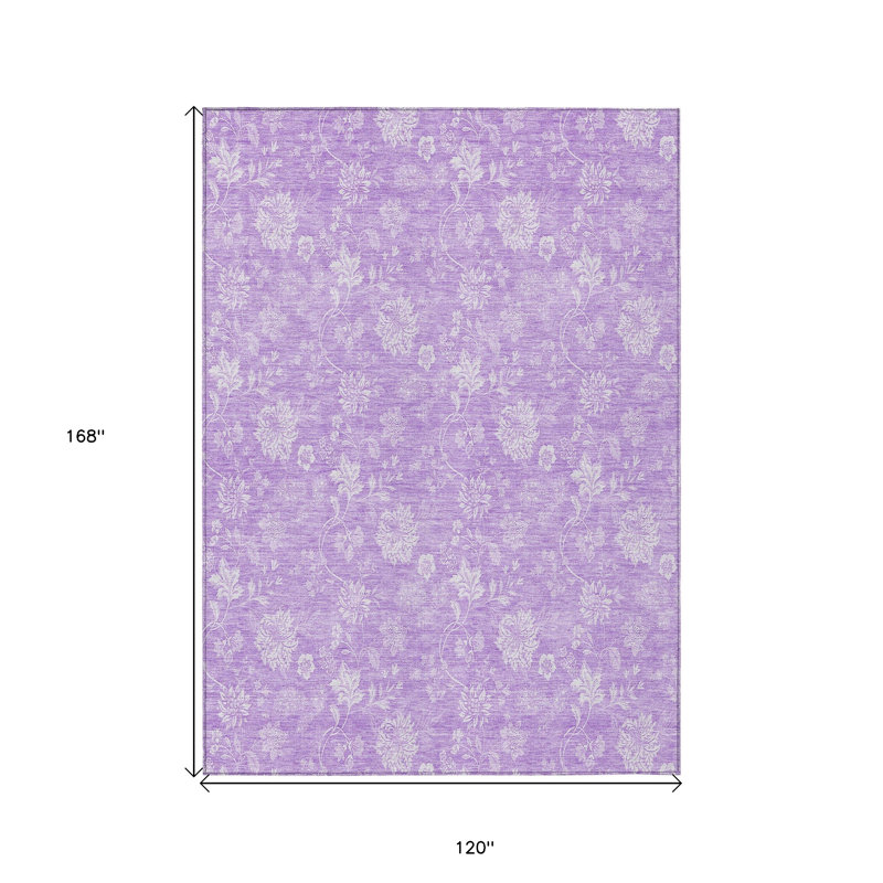 Tapis lavable 10 po x 14 po lavande et lilas
