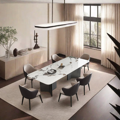 Light luxury high-end table chair combination
