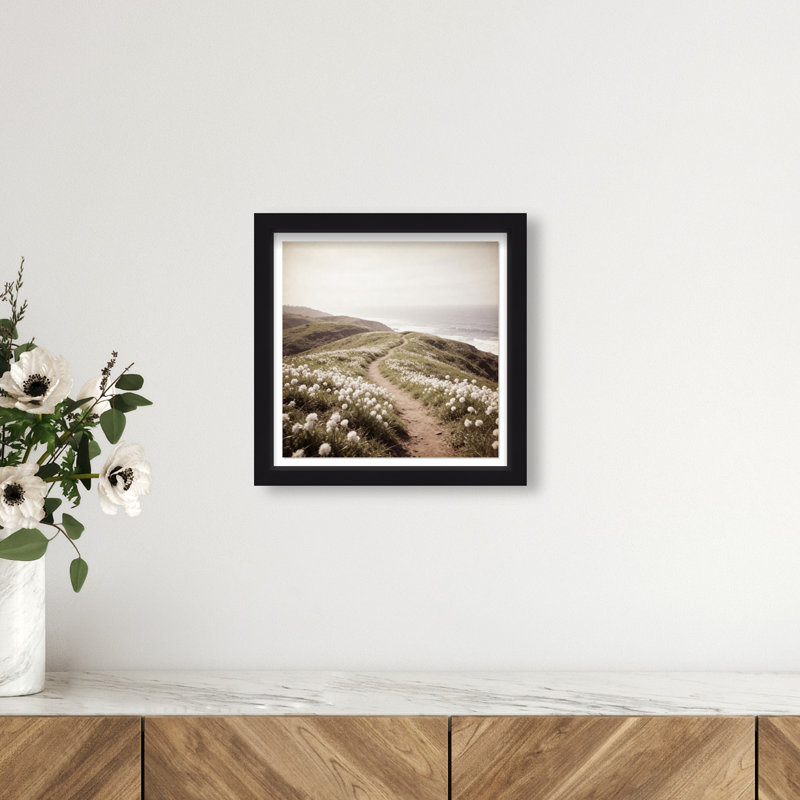 Blooming Path Print by Oliver Gal, 13.5" H x 13.5" W, Black Shadowbox
