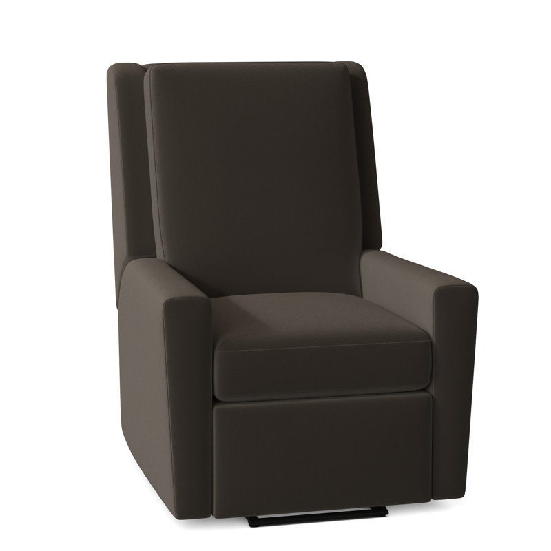 Reclination 32" Wide Genuine Leather Standard Recliner, 1183 Dove, Manual, Swivel Glider