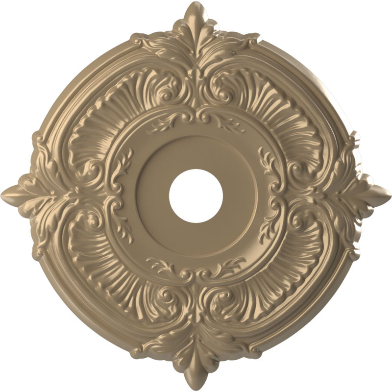 Attica Thermoformed PVC Ceiling Medallion, Metallic Silver Metallic, 22" H x 22" W x 1" D